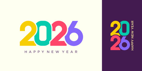 2026 Happy New Year design vector. trendy unique new year 2026 logo design template