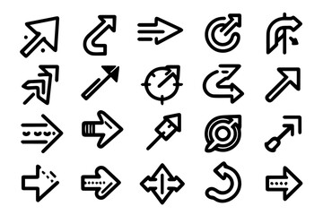 Arrow Icon Black & White Outline Collection
