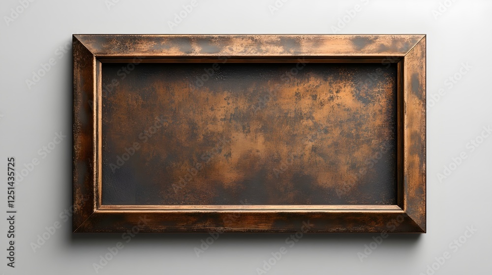 Poster vintage wooden frame with a distressed weathered and grungy texture providing a rustic and moody bac