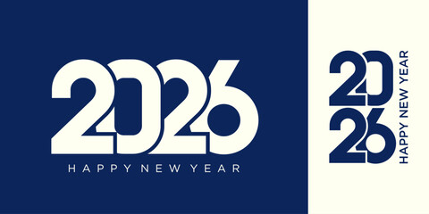 2026 Happy New Year design vector. trendy unique new year 2026 logo design template