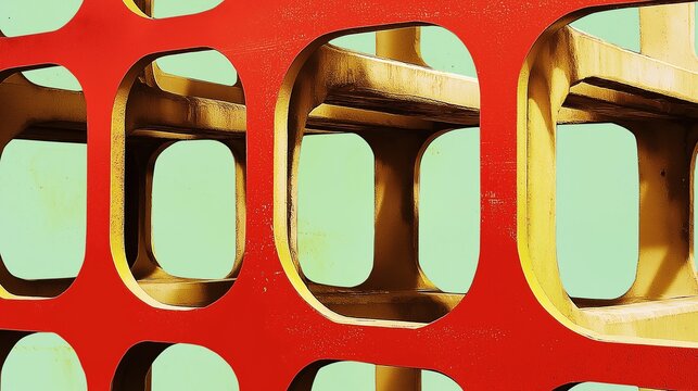 structure with rounded circle openings in a 3d obscure object aesthetic background