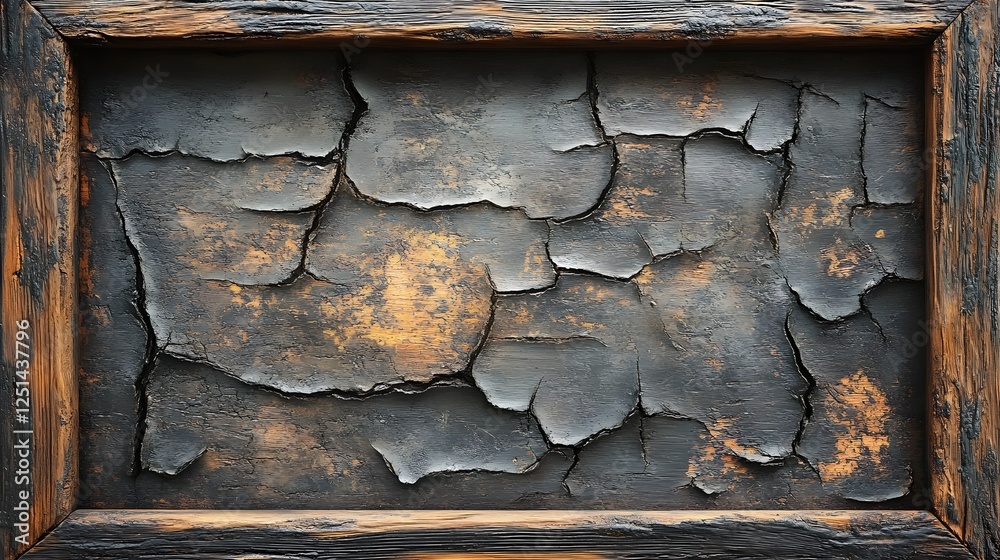 Poster weathered and aged wooden surface with cracked peeling and distressed paint texture abstract grunge 