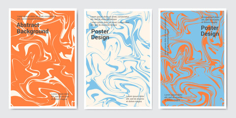 Abstract background with white blue orange colorful waves. Trendy vector illustration in style color. Creative illustration for poster, web, landing, page, cover, ad, greeting, card, promotion.