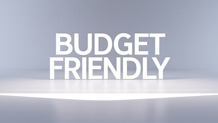 Large white text displays the phrase budget friendly, emphasizing the importance of affordability