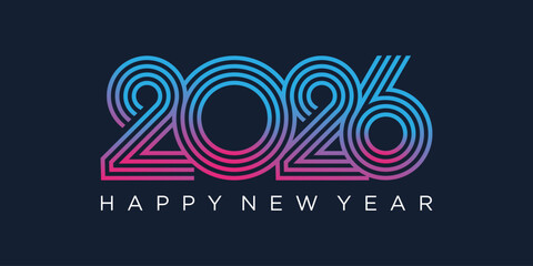 2026 Happy New Year design vector. trendy unique new year 2026 logo design template