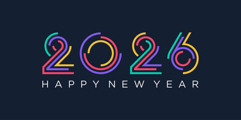 2026 Happy New Year design vector. trendy unique new year 2026 logo design template
