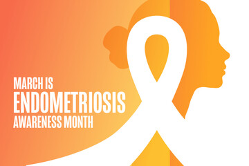 March is Endometriosis Awareness Month. Template for background, banner, card, poster with text. Vector EPS10 illustration.