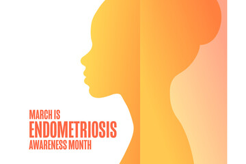 March is Endometriosis Awareness Month. Template for background, banner, card, poster with text. Vector EPS10 illustration.