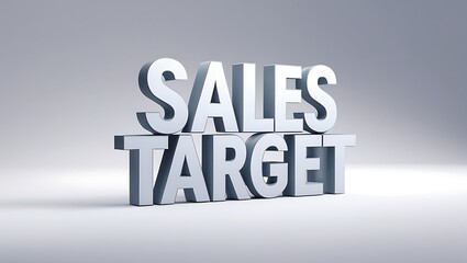 Achieving goals in business with clear sales target representation
