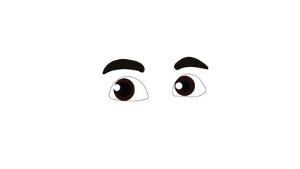 Cartoon vector design of beautiful eyes in a 3/4 angle for inspiration.