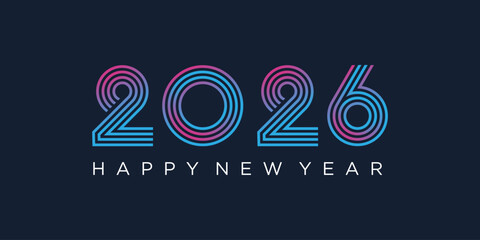 2026 Happy New Year design vector. trendy unique new year 2026 logo design template