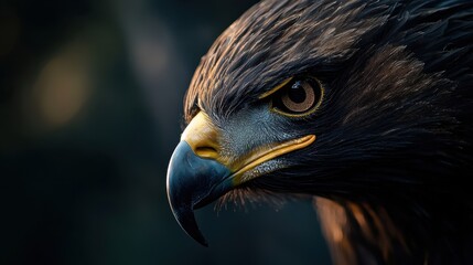Fototapeta premium A close up of a large eagle's head with its beak open