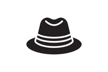 hat vector silhouette isolated in white background