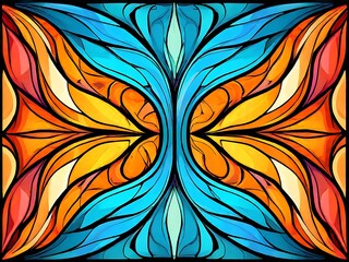 Abstract Stained Glass with Vibrant Hues