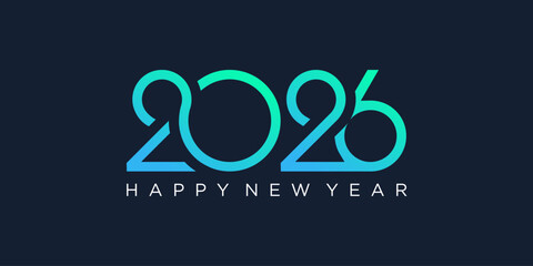 2026 Happy New Year design vector. trendy unique new year 2026 logo design template