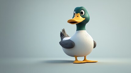 Obraz premium Duck mascot isolated on flat background