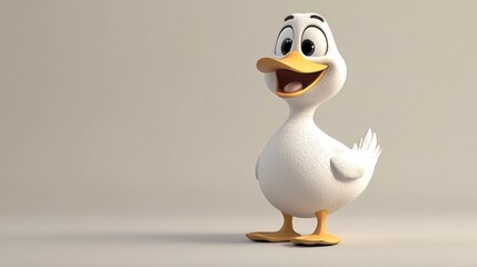 Fototapeta premium Duck mascot isolated on flat background
