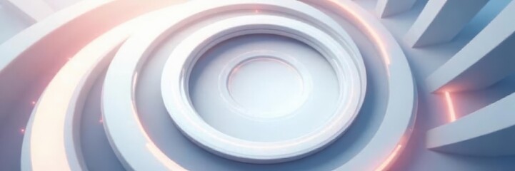 Obraz premium Abstract rotated white ring pattern, copy space, top view , bright, stylish, design