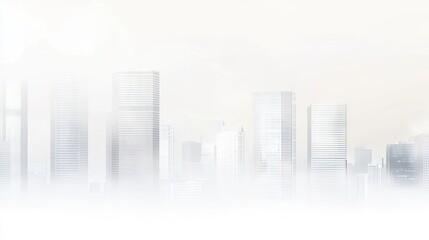 Fototapeta premium Foggy city skyline, urban landscape, hazy view, panoramic view, possible use for background image, wallpaper