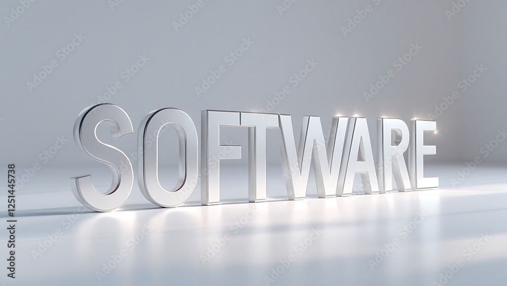 Wall mural software in bold letters on a plain background showing digital theme and tech focus