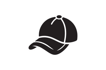 cap vector silhouette isolated in white background