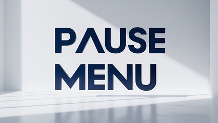 Pause menu interface displayed in a minimalistic setting with shadows