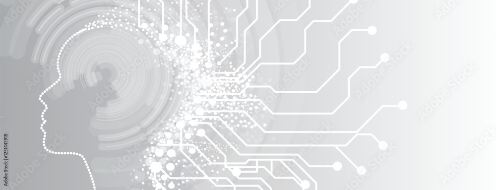 Poster virtual world of artificial intelligence concept futuristic background
