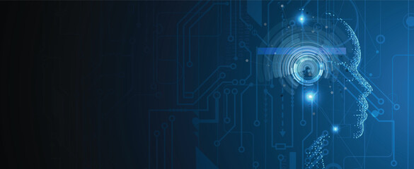 Virtual world of Artificial intelligence concept futuristic background