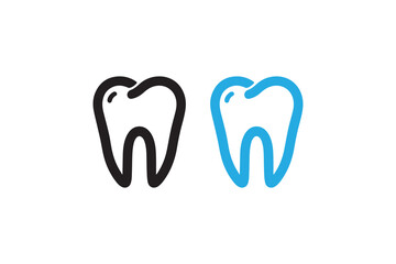 tooth vector silhouette isolated in white background