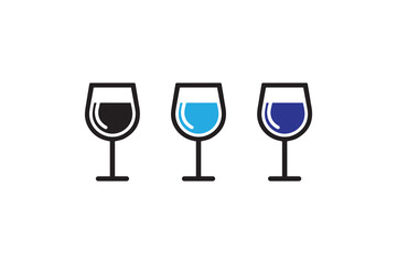 wine glass vector silhouette isolated in white background