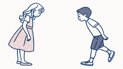 boy and girl vector