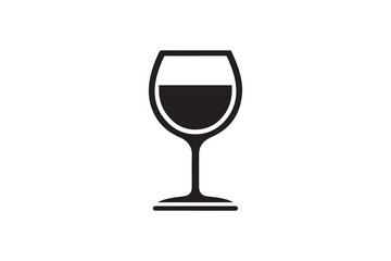 wine glass vector silhouette isolated in white background