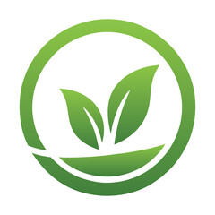 Obraz premium Modern Green Business Logo with Leaf and Circular Elements.