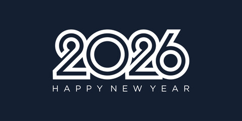 2026 Happy New Year design vector. trendy unique new year 2026 logo design template