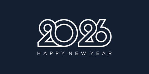 2026 Happy New Year design vector. trendy unique new year 2026 logo design template