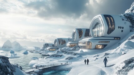 Obraz premium The homes are designed to withstand the harsh winter conditions