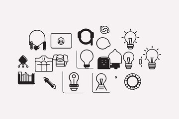 Creative business solutions icon set collection
