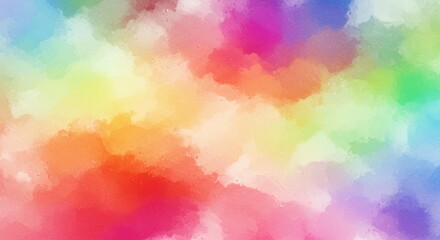 Abstract Watercolor Rainbow: A vibrant, artistic composition featuring a captivating blend of colorful watercolor washes in a rainbow spectrum. The dreamy.