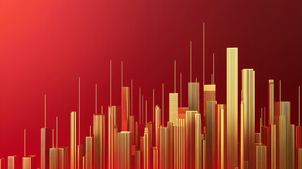 Obraz premium Golden city buildings