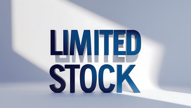 Limited stock announcement with bold typography and soft light background