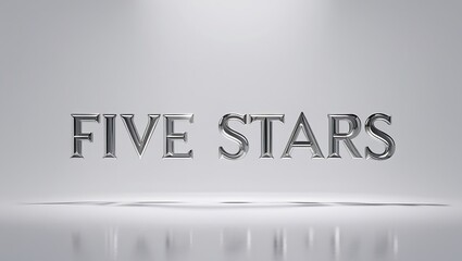 Five stars shining in a grey space highlighting excellence and quality recognition