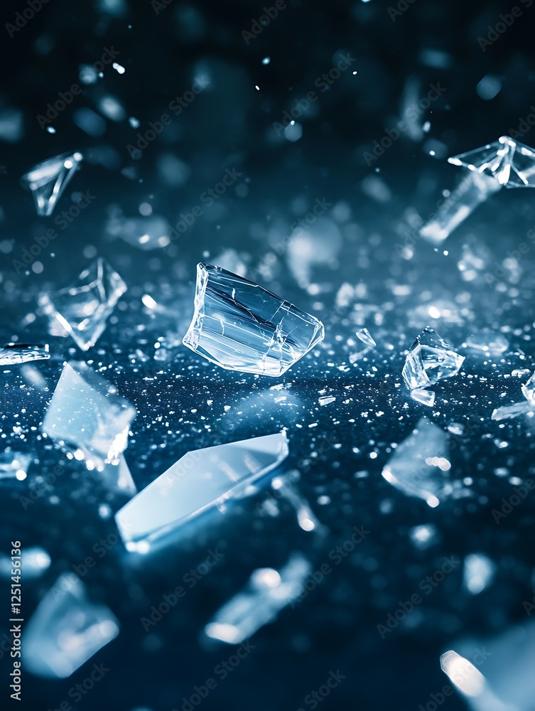 Aufkleber A textured image of cracked glass with intricate surface details, ideal for backgrounds or design elements.