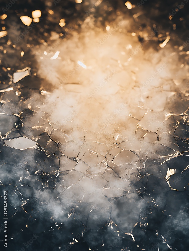 Aufkleber a textured image of shattered glass showing a cracked surface, ideal for design and artistic purpose