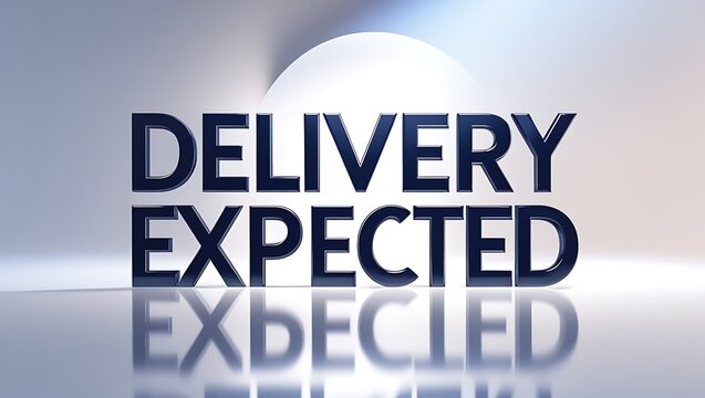 Delivery expected notice with modern design in soft lighting
