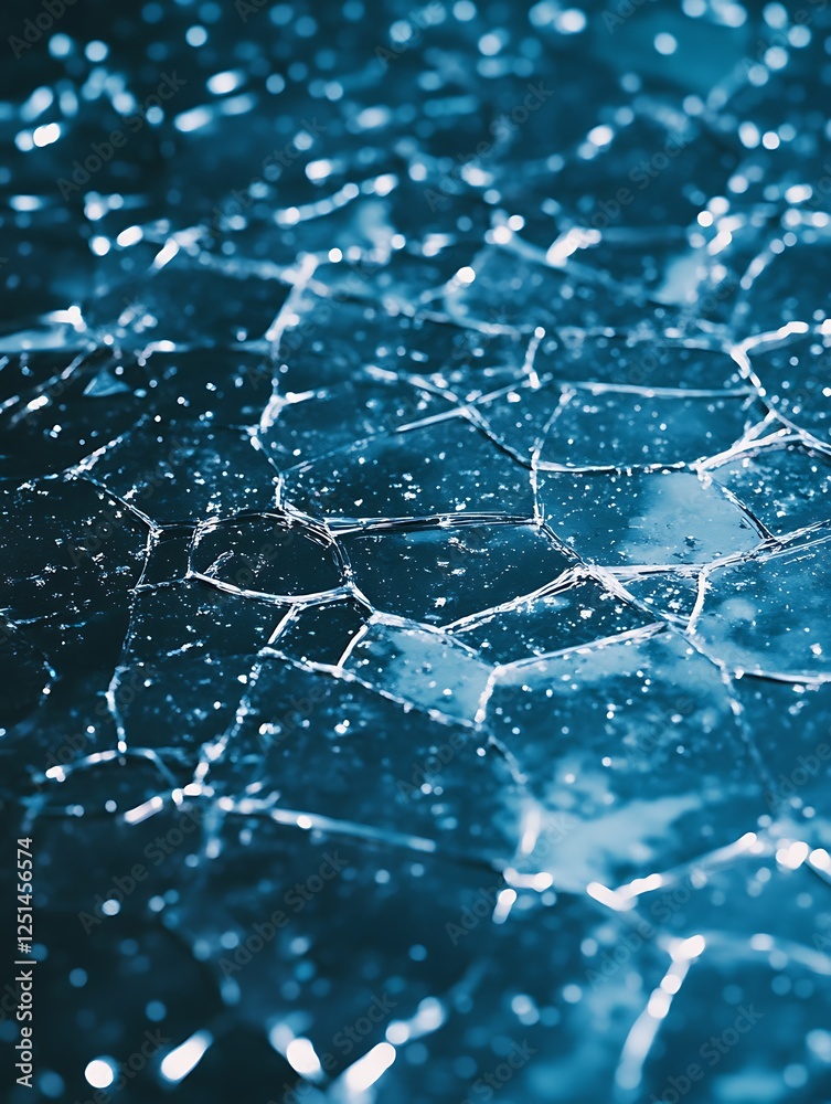 Poster shattered glass texture with a cracked surface, perfect for design and backgrounds in various projec