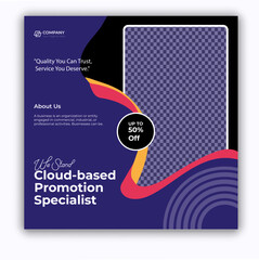 Digital marketing and corporate business service social media post banner template design