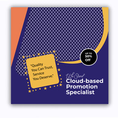 Digital marketing and corporate business service social media post banner template design