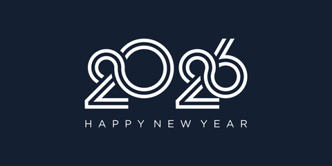 2026 Happy New Year design vector. trendy unique new year 2026 logo design template