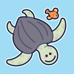 Sea Animal in cute colorful design for kids and education