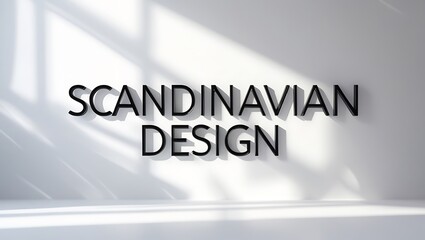 Scandinavian design text casting shadows on plain surface indoors